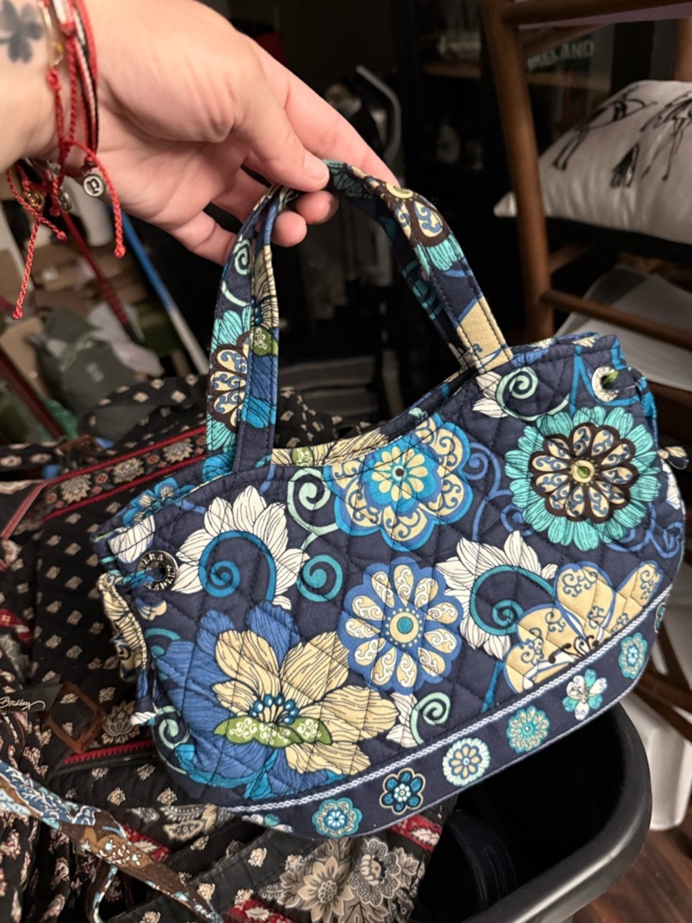 Vera Bradley Small Mod Floral Blue Sherry Tote